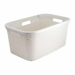 Bon marché 🤩 Panier à linge Curver Style Hip Blanc | 45 litres 😉