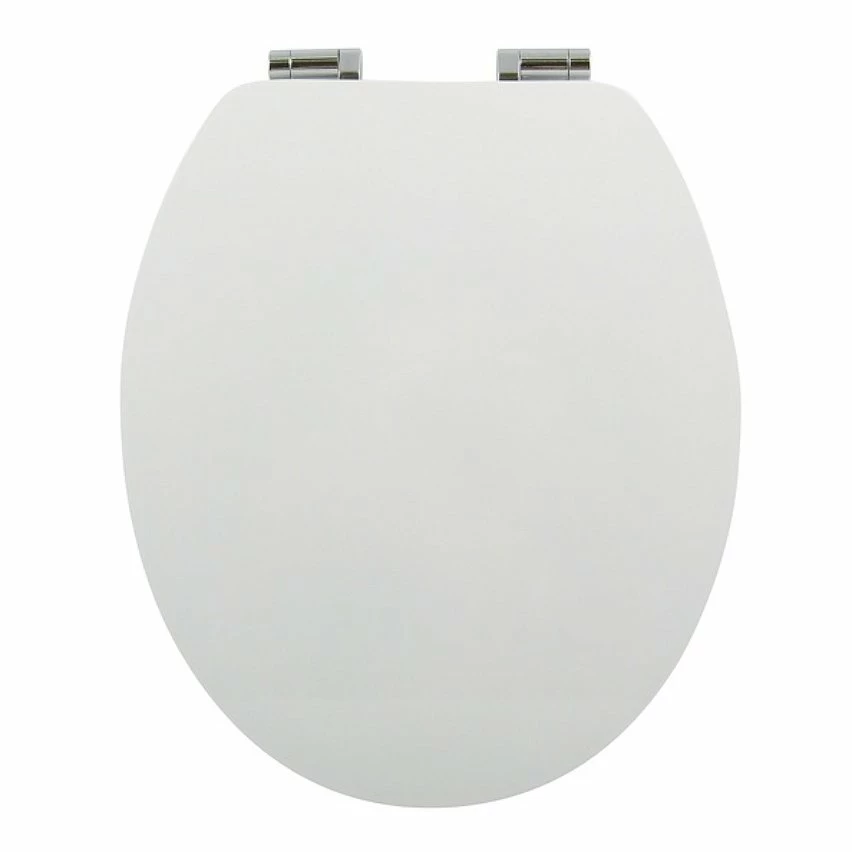 Offres 😉 Spirella Abattant WC MDF STYLE Blanc - Charnières Zinc 🤩