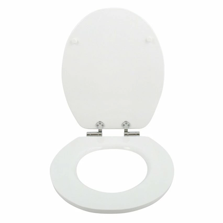 Offres 😉 Spirella Abattant WC MDF STYLE Blanc - Charnières Zinc 🤩 – Image 2