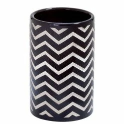 Bon marché 👍 Spirella Gobelet Céramique WAVE Noir & Blanc 🌟