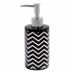 Budget 🌟 Spirella Distributeur de savon Céramique WAVE Noir & Blanc 🧨