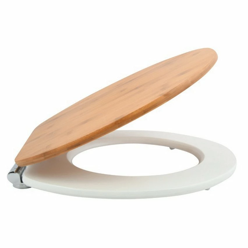 Nouveau 🌟 Spirella Abattant WC OSLO Bambou & Blanc - Charnières Zinc 🥰 – Image 2