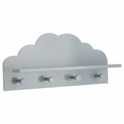 Bon marché 🛒 Atmosphera Patère étagère nuage gris ✔️