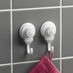 De gros 👏 Paris prix Lot de 2 Crochets "Ventouse" 8cm Blanc 🔥