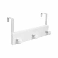 Budget 🧨 Paris prix Patère de Porte en Métal "3 Boutons" 30cm Blanc 👍