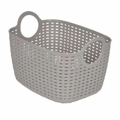 Vente flash 🥰 Paris prix Panier à Linge Arrondi "Tressé" 12L Taupe 🎁