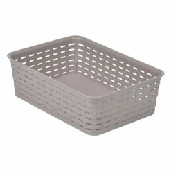 Meilleure affaire 😀 Paris prix Panière de Rangement "Effet Tressé" 1,6L Taupe 😉