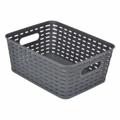 Meilleur prix 😀 Paris prix Panière à Linge "Effet Tressé" 5L Gris 🧨