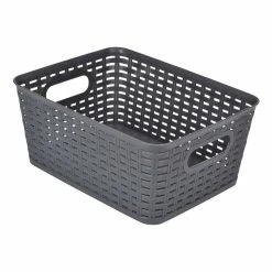 Le moins cher ⭐ Paris prix Panière à Linge "Effet Tressé" 9L Gris 👍