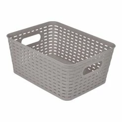 Remise ✨ Paris prix Panière à Linge "Effet Tressé" 9L Taupe 🛒