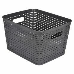 Offres ❤️ Paris prix Panière à Linge "Effet Tressé" 13L Gris 😍