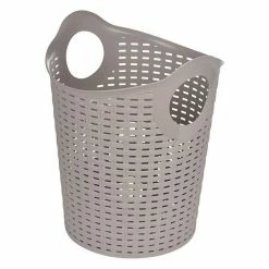 Coupon 😉 Paris prix Panier à Linge Rond "Tressé" 33cm Taupe 🔥
