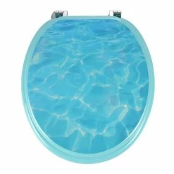 Coupon 🛒 Paris prix Abattant WC à Motifs "Ocean" 37cm Bleu Clair 🤩