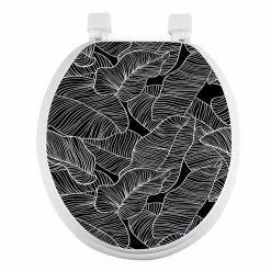 Meilleur prix 🛒 Paris prix Abattant WC Imprimé "Amazonia" 47cm Blanc & Noir 😀