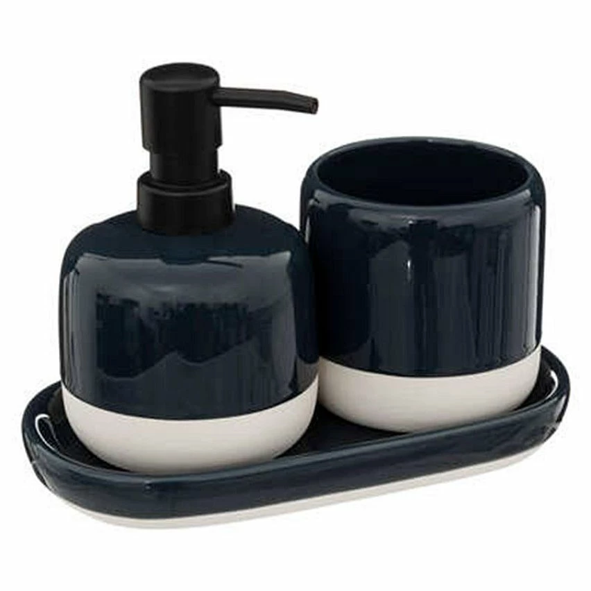 Budget 😀 Five Simply smart Lot de 3 Accessoires Salle de Bain "Solar" 21cm Pétrole 🧨