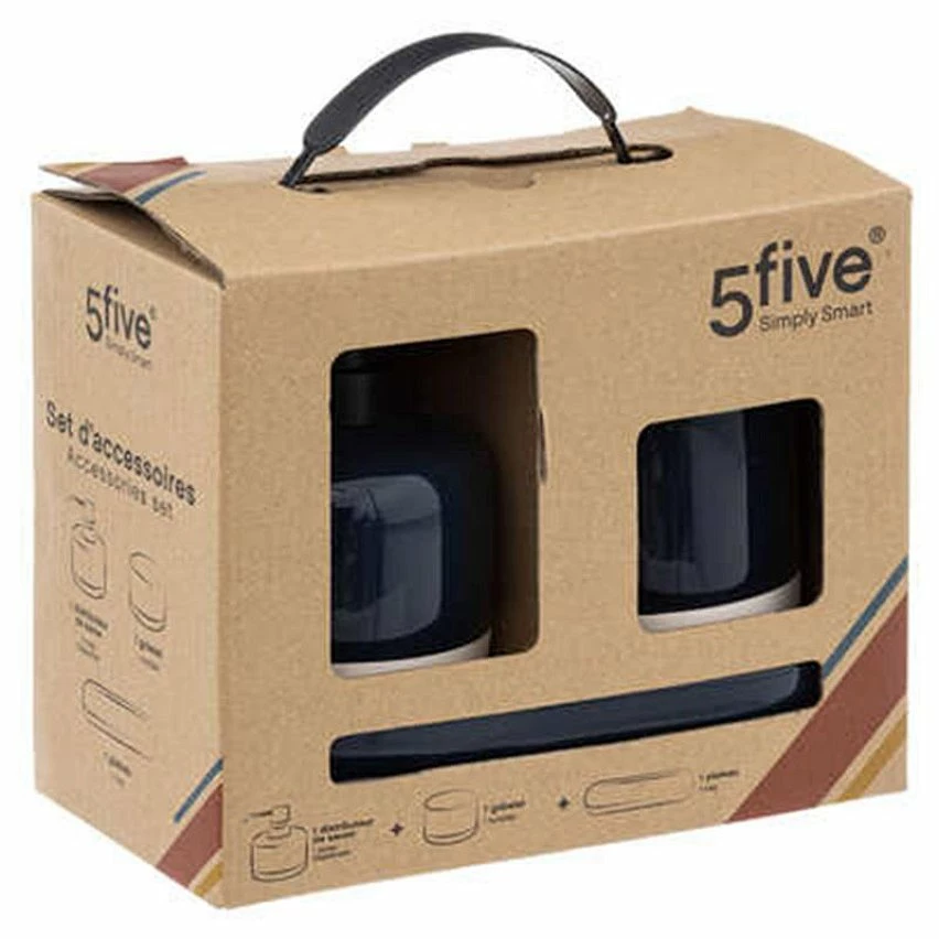 Budget 😀 Five Simply smart Lot de 3 Accessoires Salle de Bain "Solar" 21cm Pétrole 🧨 – Image 5