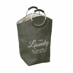 Sortie ✔️ Five Simply smart Panier à Linge en velours Kaki ❤️