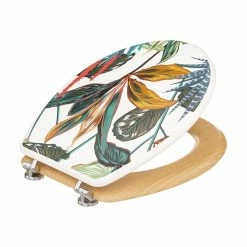 Vente flash ⭐ Five Simply smart Abattant WC en Bois & Charnières en zinc Déco Palawan ⌛