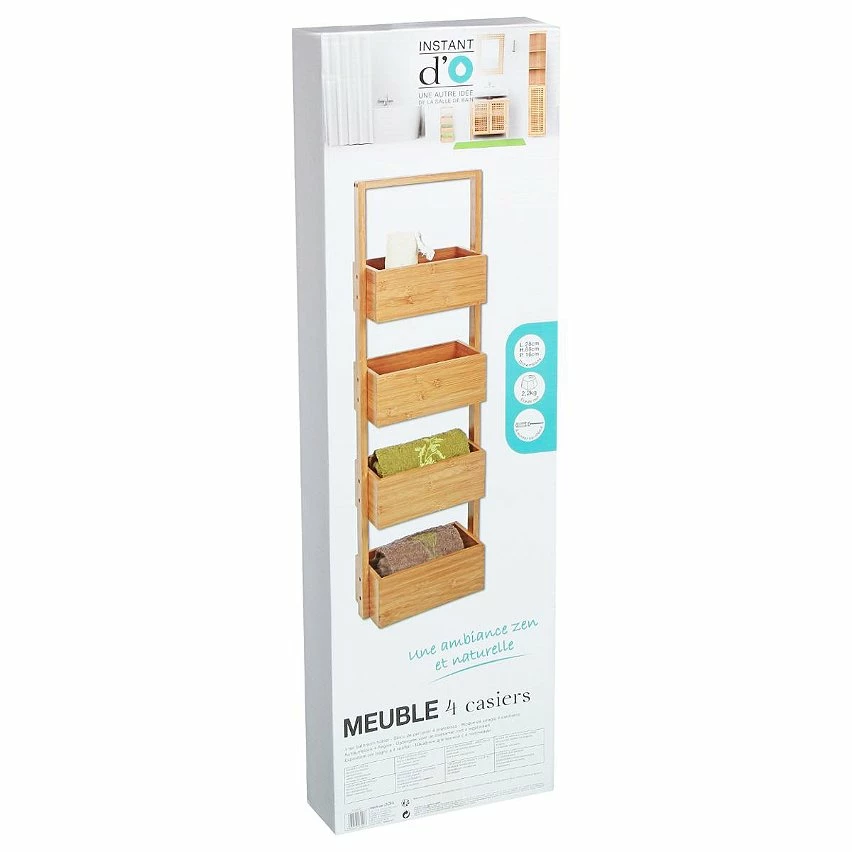 Vente flash ⌛ Five Simply smart Rangement Salle de Bain en Bambou - Five 🧨 – Image 2