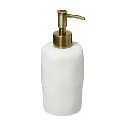 Bon marché ✨ Five Simply smart Distributeur de Savon ou Lotion en résine Blanche 300 ml 👍