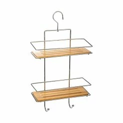 Meilleure vente 😉 Five Simply smart Support de Douche 2 Niveaux en Métal et bambou 🔔