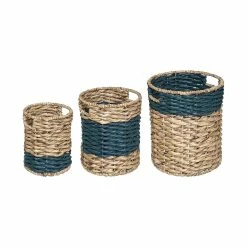 Budget 🎁 Atmosphera Set de 3 Paniers de rangement en jacinthe d'eau tressée 😍