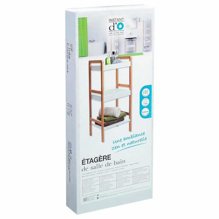 Remise ⌛ Five Simply smart Étagère SDB 3 niveaux bambou/MDF 🔥 – Image 3