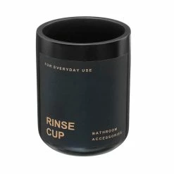 Coupon 🤩 Five Simply smart Gobelet et porte brosse à dents en Polyrésine noir collection Black 🎉