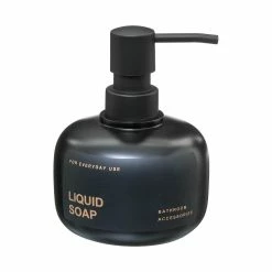 Budget 😀 Five Simply smart Distributeur à savon en polyrésine noir collection Black ⌛