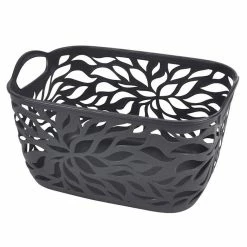 Budget 🔔 Paris prix Panière à Linge "Motif Végétal" 3,5L Anthracite 🔔