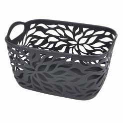 Budget ⌛ Paris prix Panière à Linge "Motif Végétal" 7,5L Anthracite 🎉