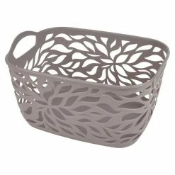 Budget 🧨 Paris prix Panière à Linge "Motif Végétal" 7,5L Taupe 😍