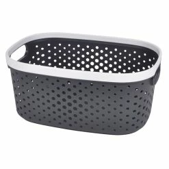 Grosses soldes 🧨 Paris prix Panière à Linge "Ajourée" 3,5L Anthracite 👍