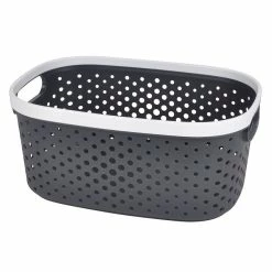 Meilleure vente 🎉 Paris prix Panière à Linge "Ajourée" 15L Anthracite 👍