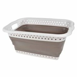 Meilleure affaire 😉 Paris prix Panier à Linge "Rétractable" 37L Taupe 😍