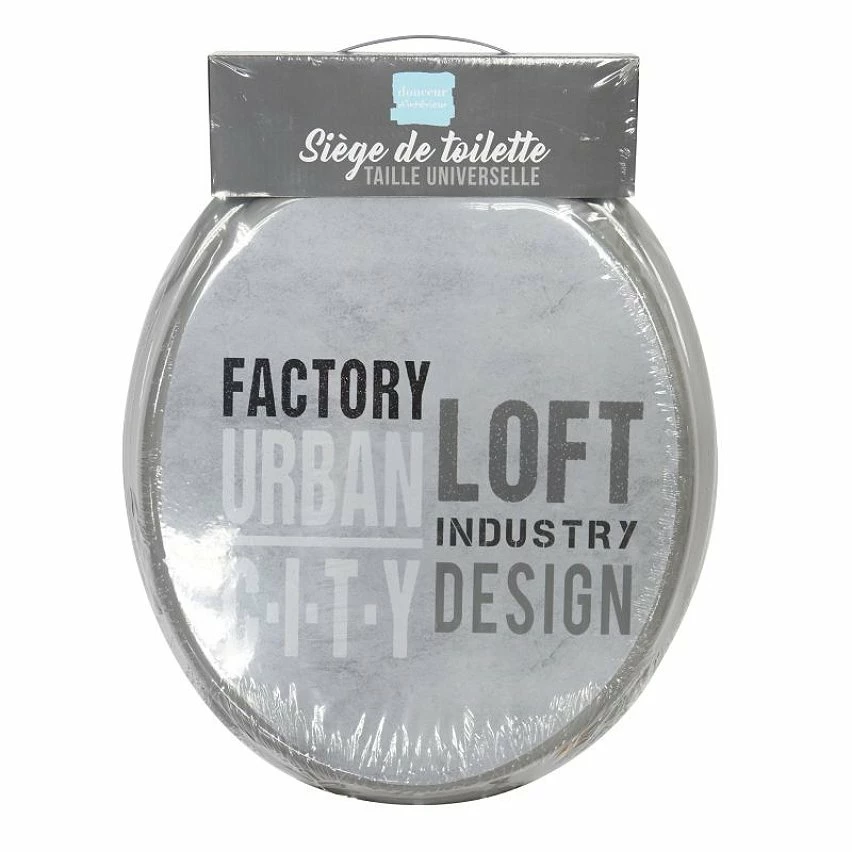 Bon marché 🥰 Paris prix Abattant WC Imprimé "Urban Loft" 47cm Gris 🧨 – Image 2