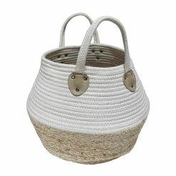 Acheter ⭐ Douceur d'Intérieur Paniere H34 cm Coton et Fibres de Maïs Osinella Blanc 🔔