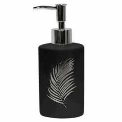 Grosses soldes ✨ Paris prix Distributeur de Savon Imprimé "Orbella" 17cm Noir & Argent ✨