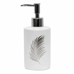 Promo ⌛ Paris prix Distributeur de Savon Imprimé "Orbella" 17cm Blanc & Argent ⌛