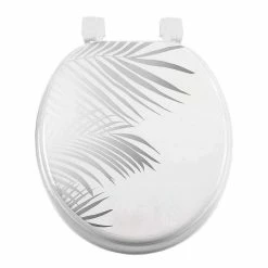 Meilleure vente 💯 Paris prix Abattant WC Imprimé "Orbella" 47cm Blanc & Argent 😉