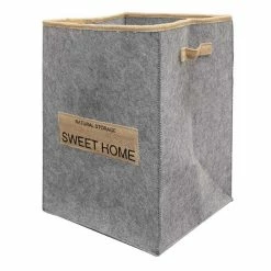 Offres 🎁 Paris prix Panier à Linge en Feutrine "Sweet Line" 45cm Gris 🌟