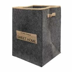 Sortie 🧨 Paris prix Panier à Linge en Feutrine "Sweet Line" 45cm Noir 🔔