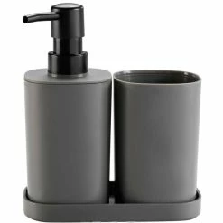 Promo 👏 Paris prix Set de 3 Accessoires Salle de Bain "Vita" 19cm Anthracite ✨