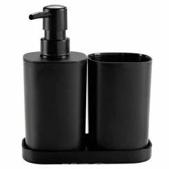 Budget 🤩 Paris prix Set de 3 Accessoires Salle de Bain "Vita" 19cm Noir 😉