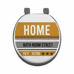 Acheter 🔔 Paris prix Abattant WC Imprimé "Street" 47cm Ocre & Gris 🔔