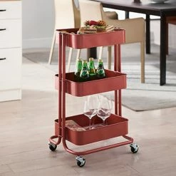 Nouveau 👏 Alo Desserte 3 plateaux à roulettes 43x35x79 cm noir - TRAWL 🌟