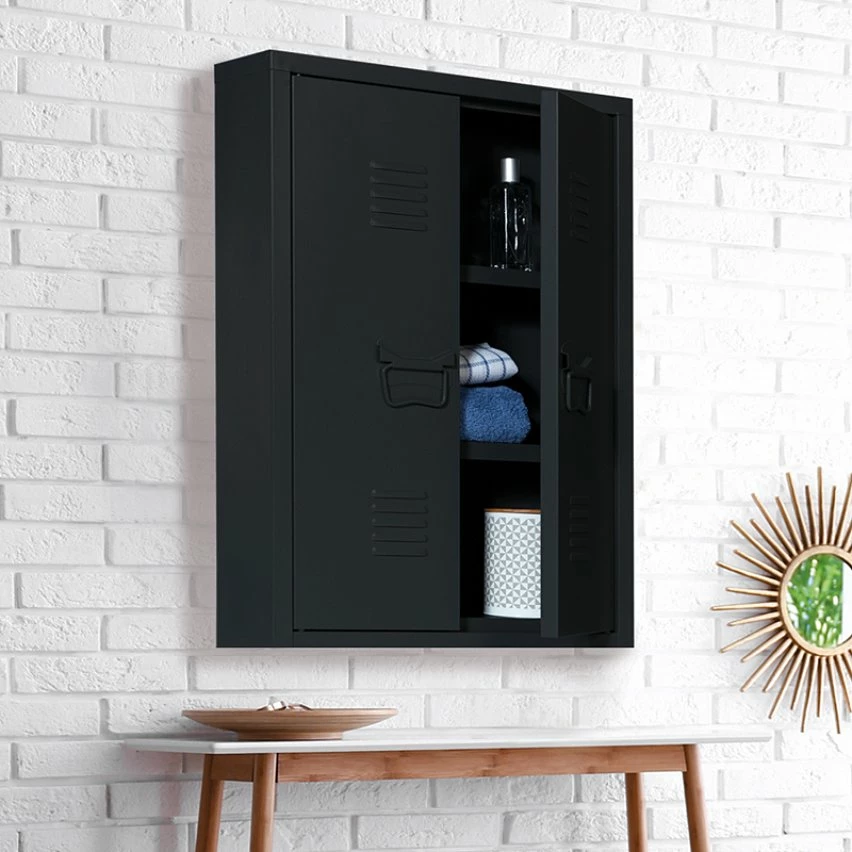 Les meilleures critiques de 🎉 IDMARKET Armoire murale double ESTEL en métal noir ⭐ – Image 2