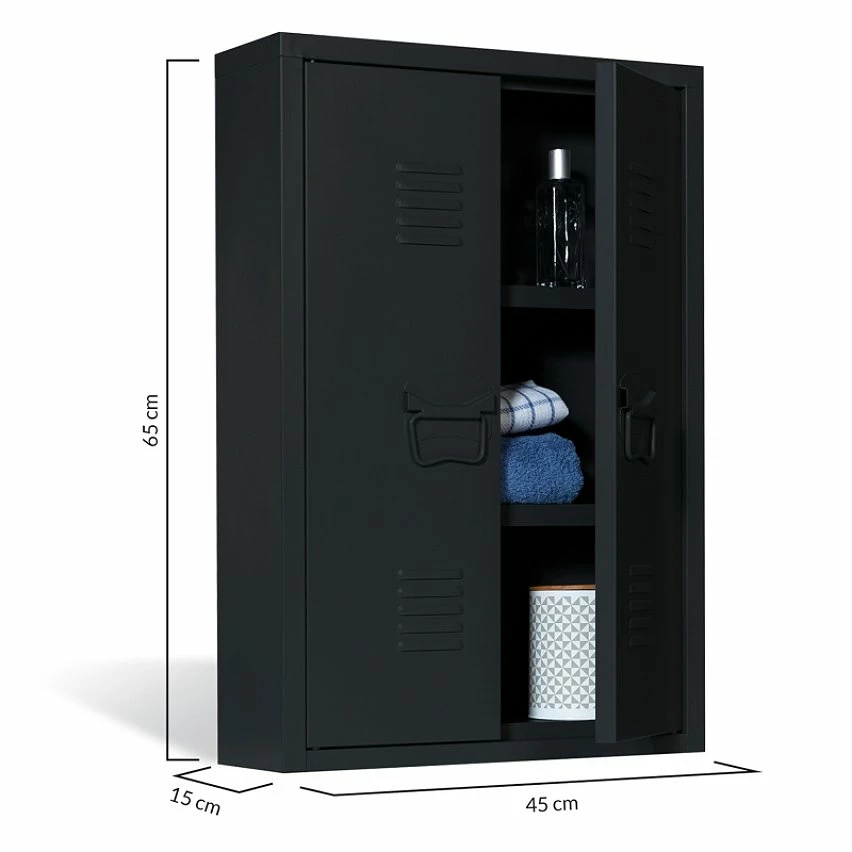 Les meilleures critiques de 🎉 IDMARKET Armoire murale double ESTEL en métal noir ⭐ – Image 6