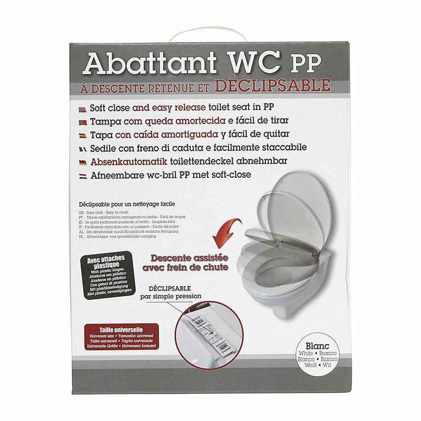 Le moins cher 🥰 Tendance Abattant WC Blanc avec frein de chute et déclipsable 👍 – Image 2
