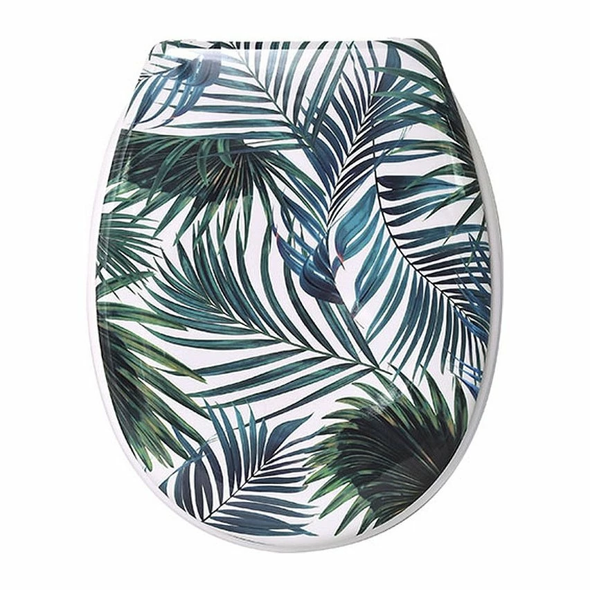 Acheter 🎁 Tendance Abattant WC en Thermodur déco Tropicale avec Kit de fixation 😀